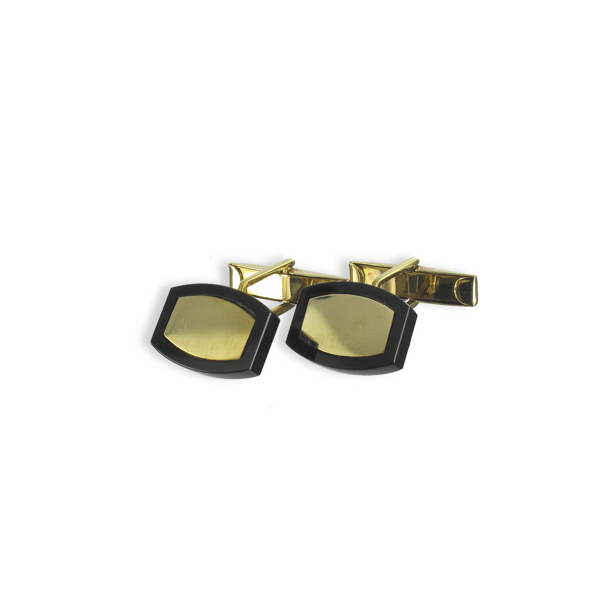 YELLOW GOLD AND ONYX CUFFLINKS