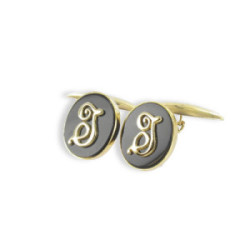 YELLOW GOLD ONYX CUFFLINKS