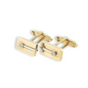 RECTANGULAR GOLD CUFFLINKS WITH DIAMOND