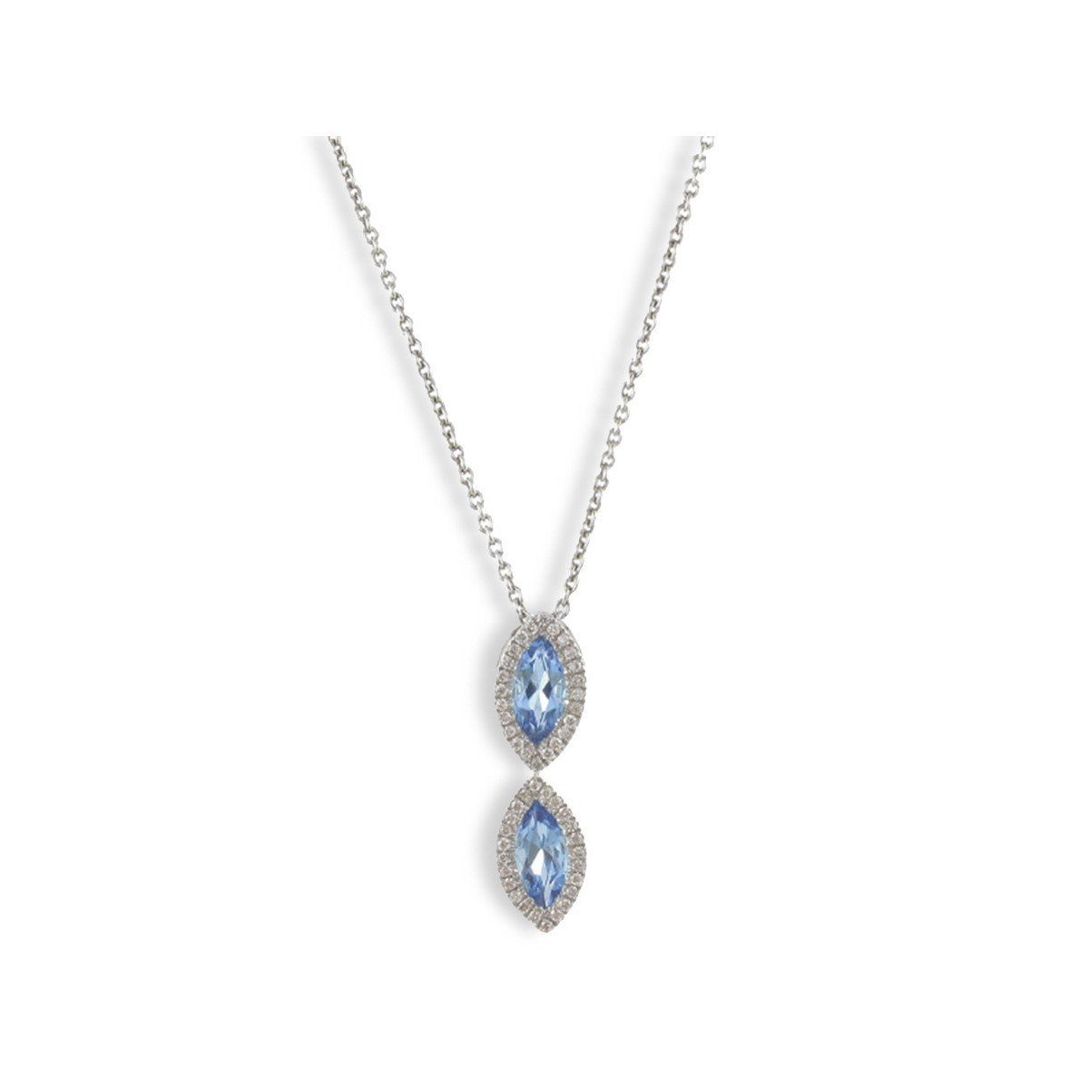WHITE GOLD DIAMOND AND TOPAZ NECKLACE