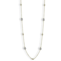 COLLAR CORTO 2 OROS CON 5 DIAMANTES