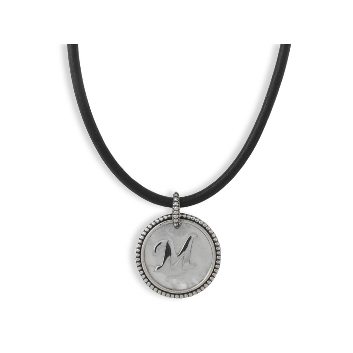 Leather initial hotsell necklace
