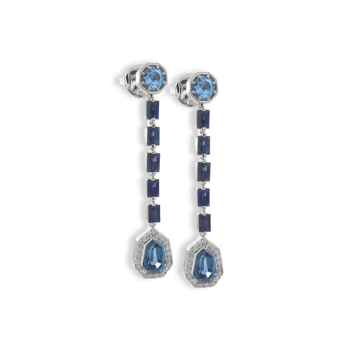 PENDIENTES LARGOS CON PIEDRAS AZULES