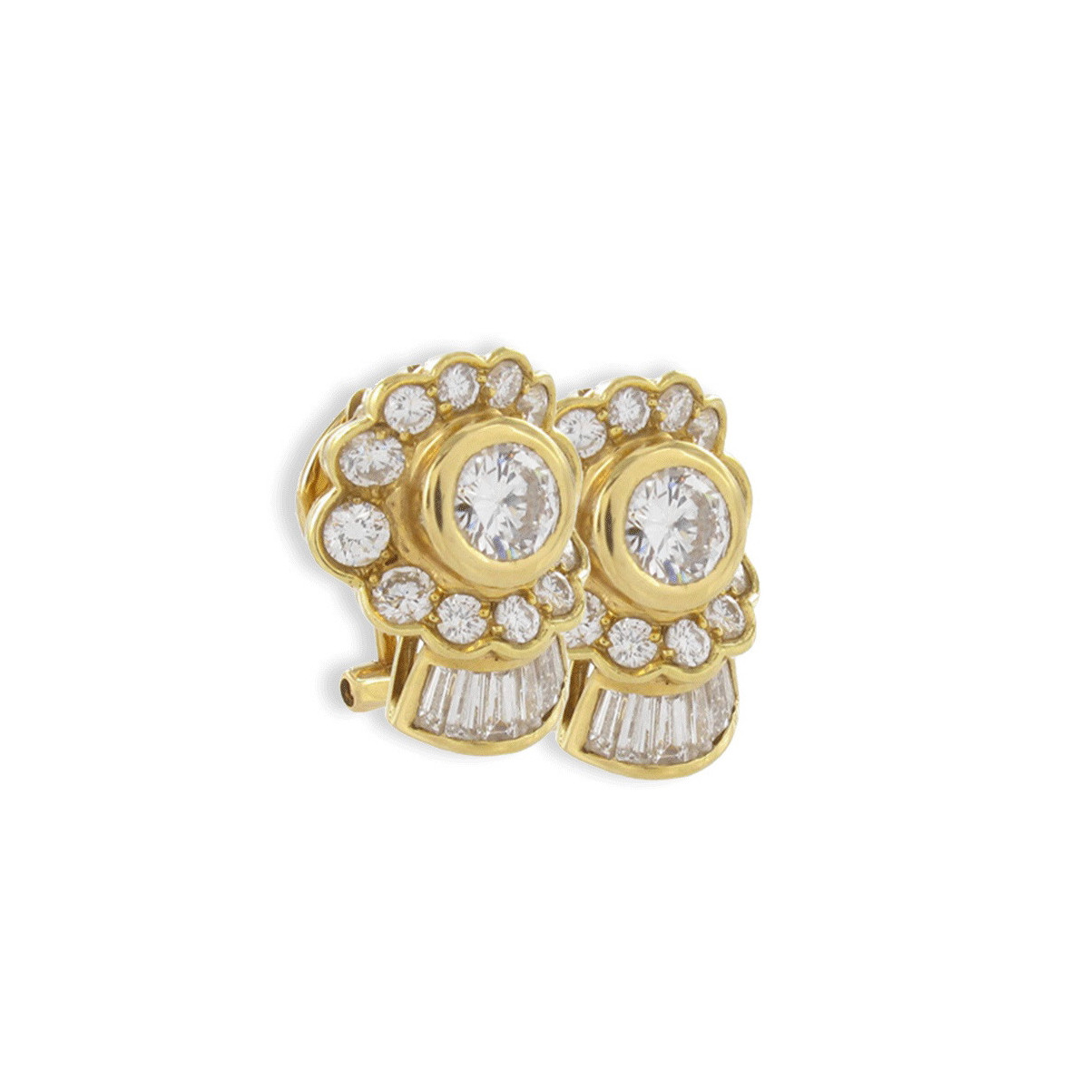 YELLOW GOLD  DIAMOND EARRING