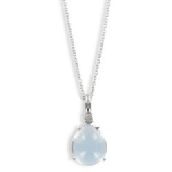 WHITE GOLD DIAMOND AND TOPAZ PENDANT CHAIN