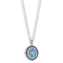 PENDANT WITH BLUE OVAL TOPAZ
