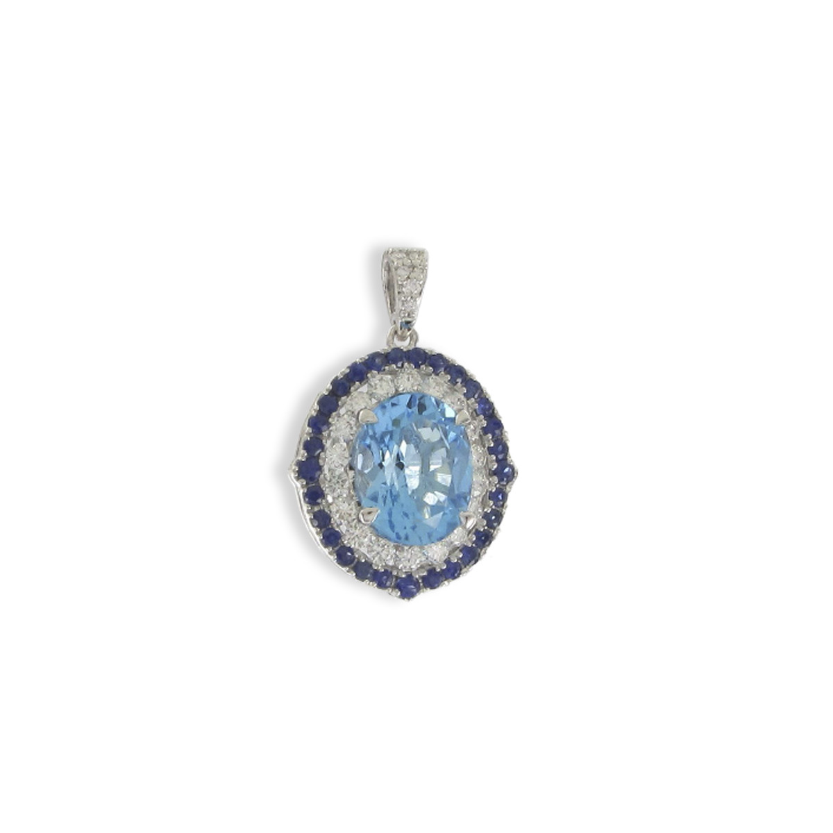 PENDANT WITH BLUE OVAL TOPAZ