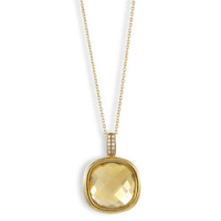YELLOW GOLD NECKLACE WHIT CITRINE AND DIAMON