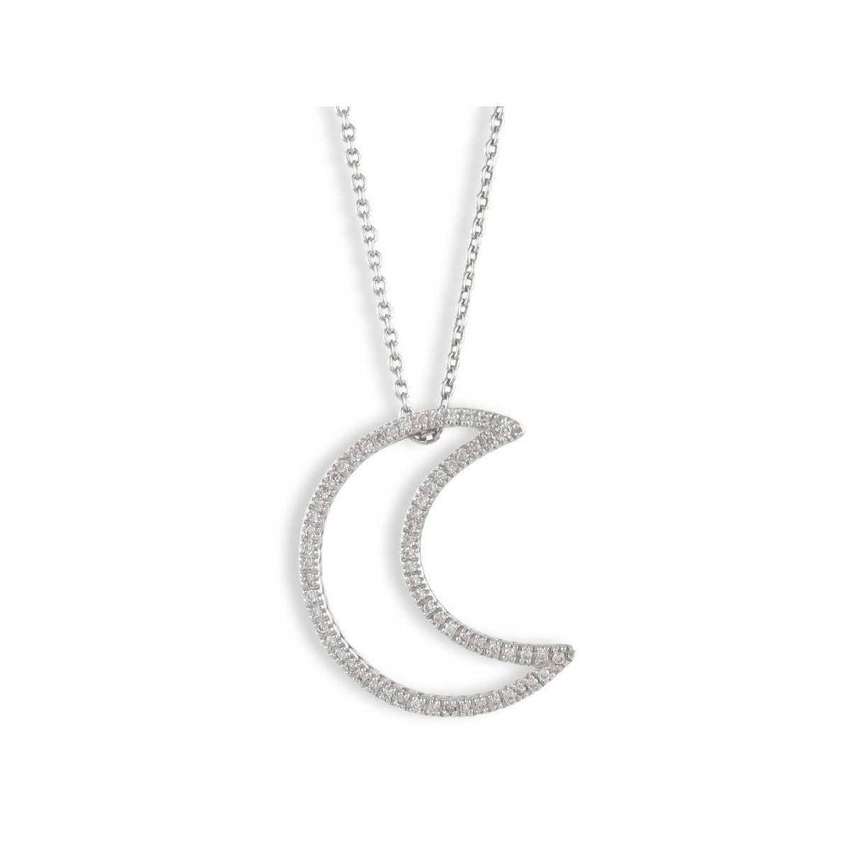 CHAIN WITH DIAMONDS MOON PENDANT