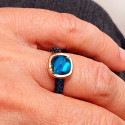 ROSE GOLD RING WITH NATURAL BLUE STONES
