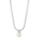 WHITE GOLD DIAMOND AND PEARL NECKLACE