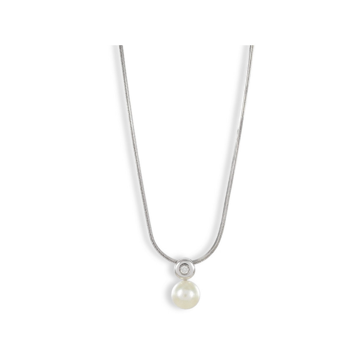 COLLARET OR BLANC PERLA I DIAMANT