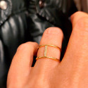 18K GOLD RING WITH DIAMONDS STRIP