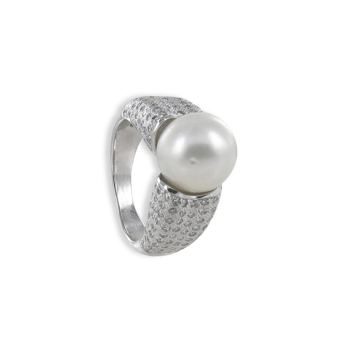 GOLD PEARL AND DIAMONDS RING