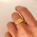 ANILLO ORO AMARILLO Y ORO BLANCO RODIADO