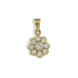 YELLOW GOLD PENDANT WITH 9 DIAMONDS