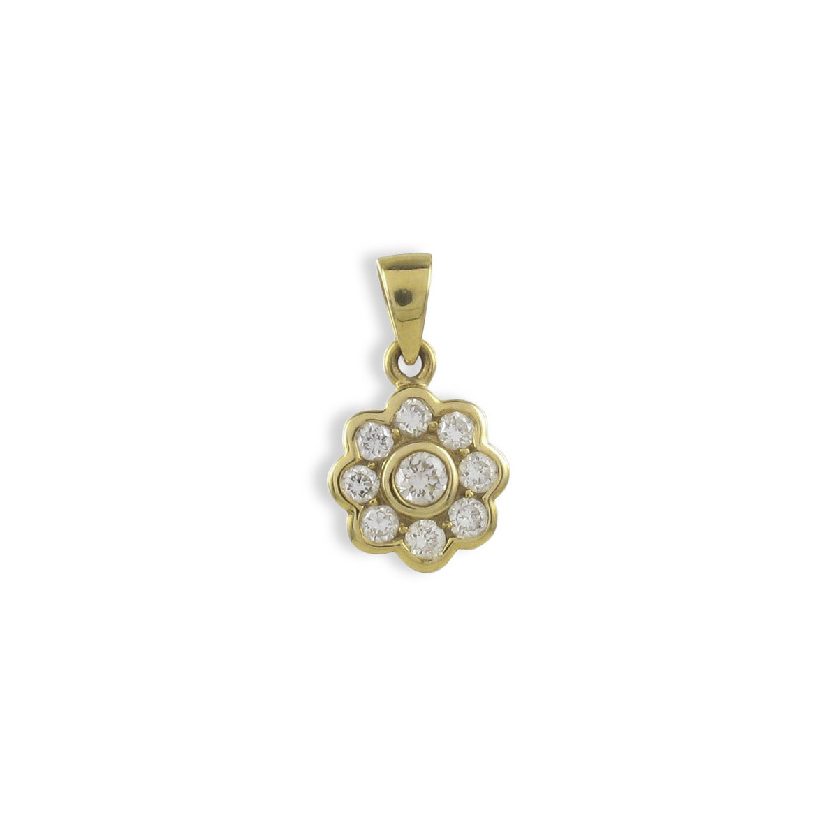 YELLOW GOLD PENDANT WITH 9 DIAMONDS