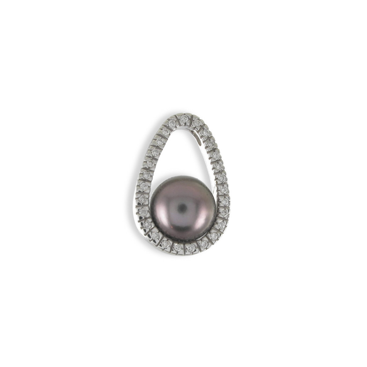 COLGANTE CON DIAMANTES Y PERLA TAHITÍ