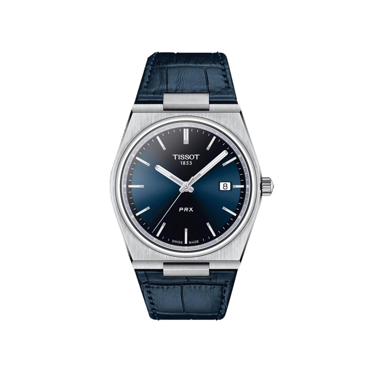 TISSOT PRX DE CUARZO CORREA PIEL AZUL