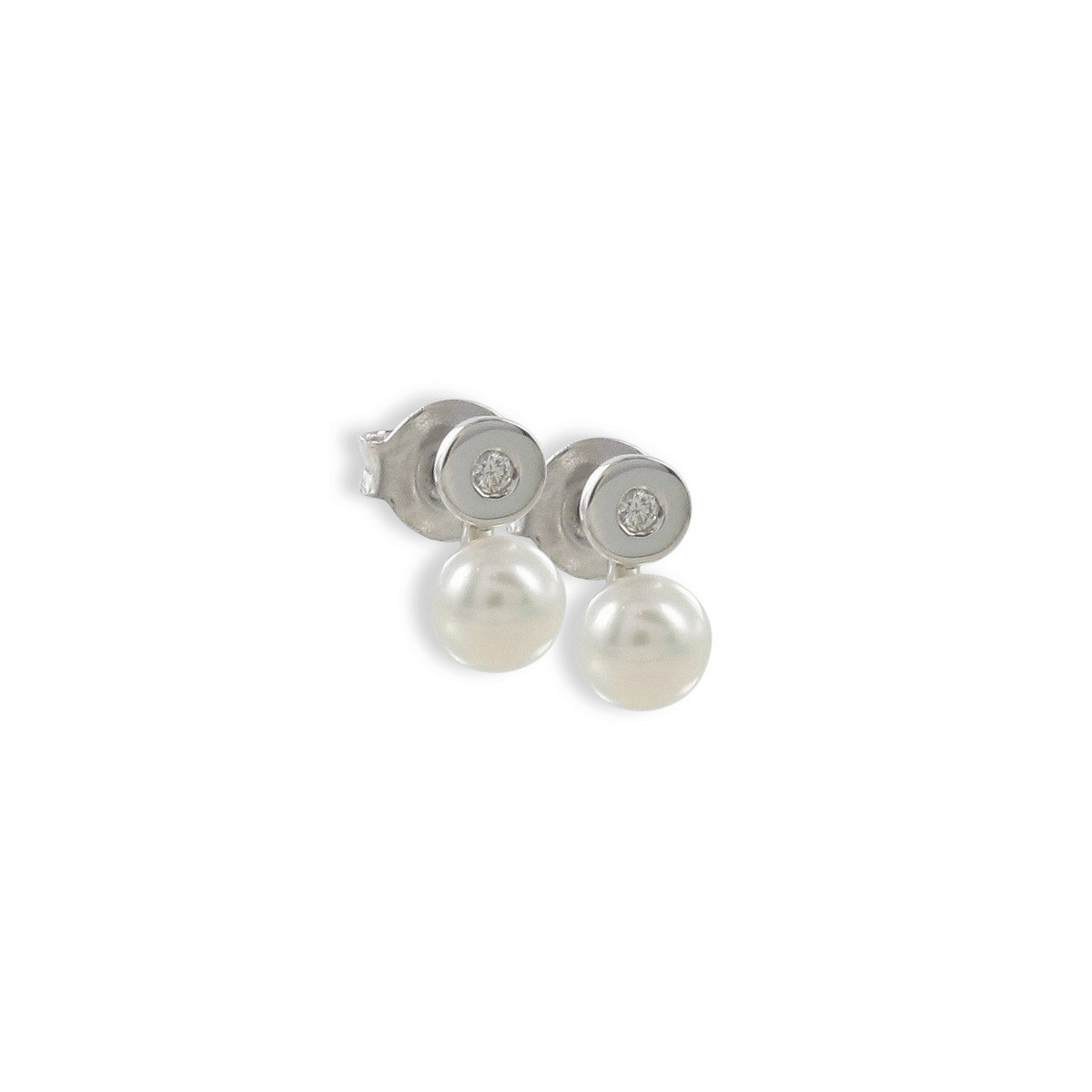 YOU AND ME EARRINGS FOR GIRL IN WHITE GOLD