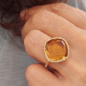 ANELL OR QUARS I DIAMANTS