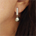 GOLD, PEARL AND DIAMOND EARRINGS