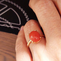 ANILLO DISEÑO EXCLUSIVO CON CORAL ROJO