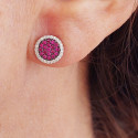 PENDIENTES ORO RUBIS Y DIAMANTES