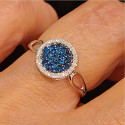 GOLD RING 19 SAPPHIRES AND DIAMONDS