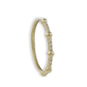 GOLD RING WITH BALLS AND DIAMONDS