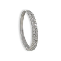 ANILLO ORO BLANCO 2 FILAS DIAMANTES