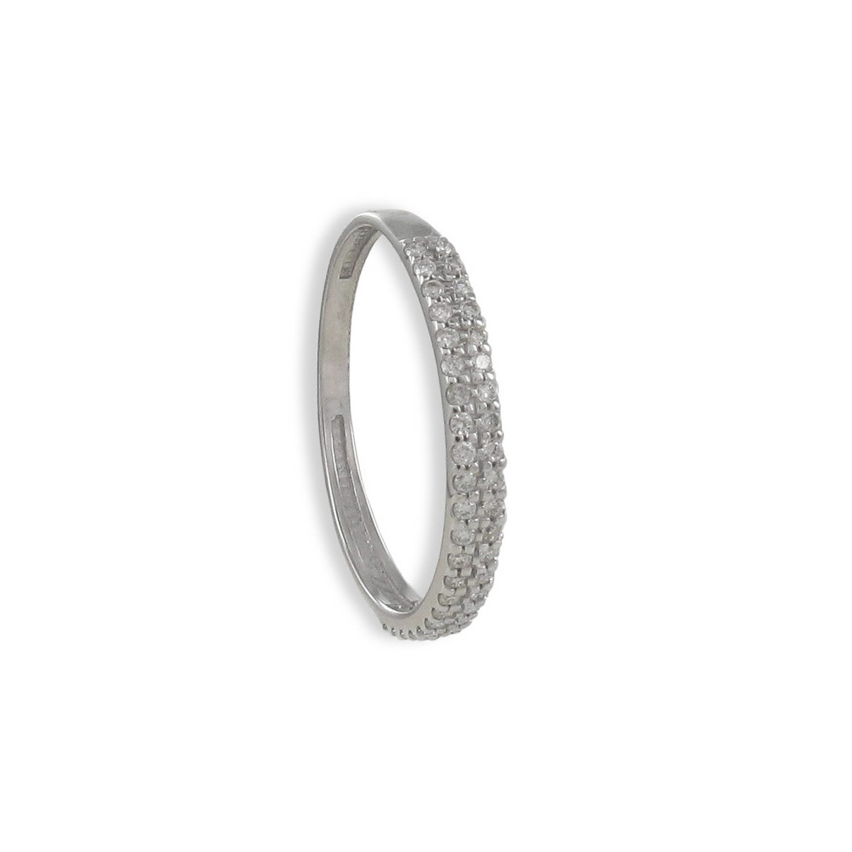 ANILLO ORO BLANCO 2 FILAS DIAMANTES