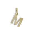 SMALL M INITIAL YELLOW GOLD PENDANT