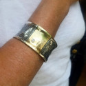 PULSERA PLATA Y ORO CON DIAMANTES