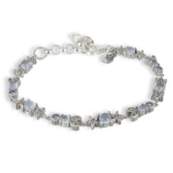 SILVER BRACELET WITH DIFFERENT SHAPES STONES
