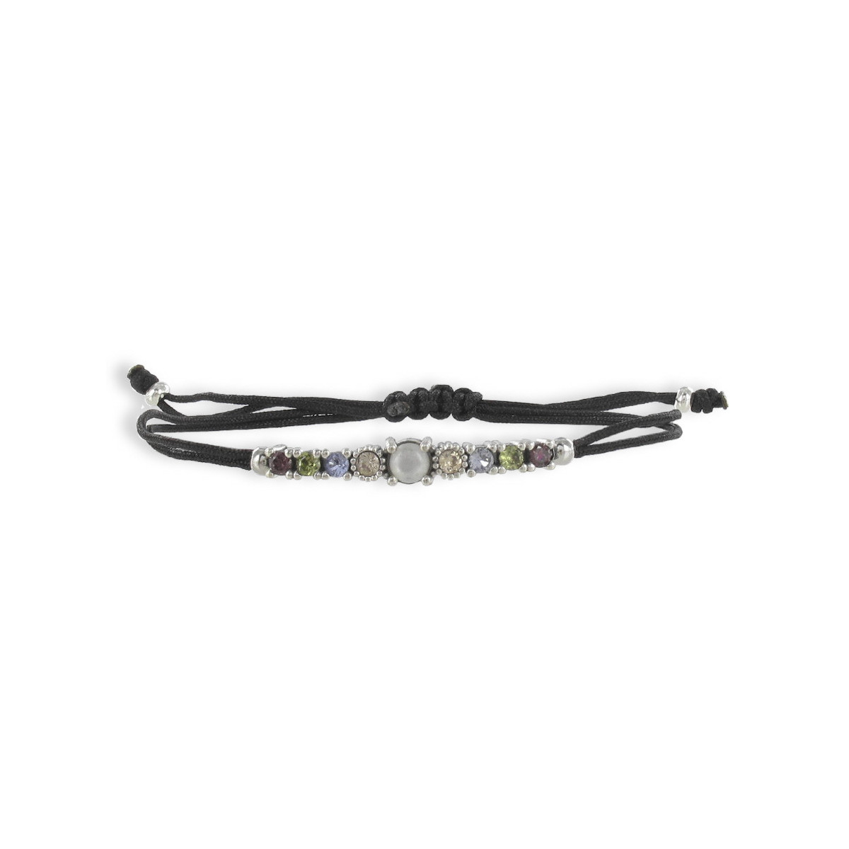 PULSERA PLATA PIEDRAS MULTICOLOR