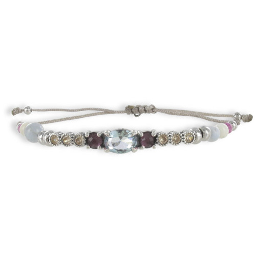 SILVER BRACELET WITH BLUE TOPAZ