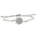 PULSERA MACRAME Y PLATA CON AGUAMARINAS