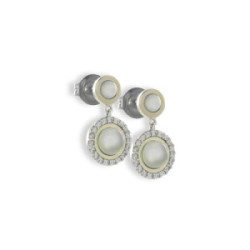 PENDIENTES PLATA Y ORO CON PIEDRAS