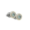 PENDIENTES ROSETON PIEDRA NATURAL VERDE