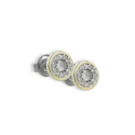 PENDIENTES REDONDOS 9 MM PLATA Y ORO