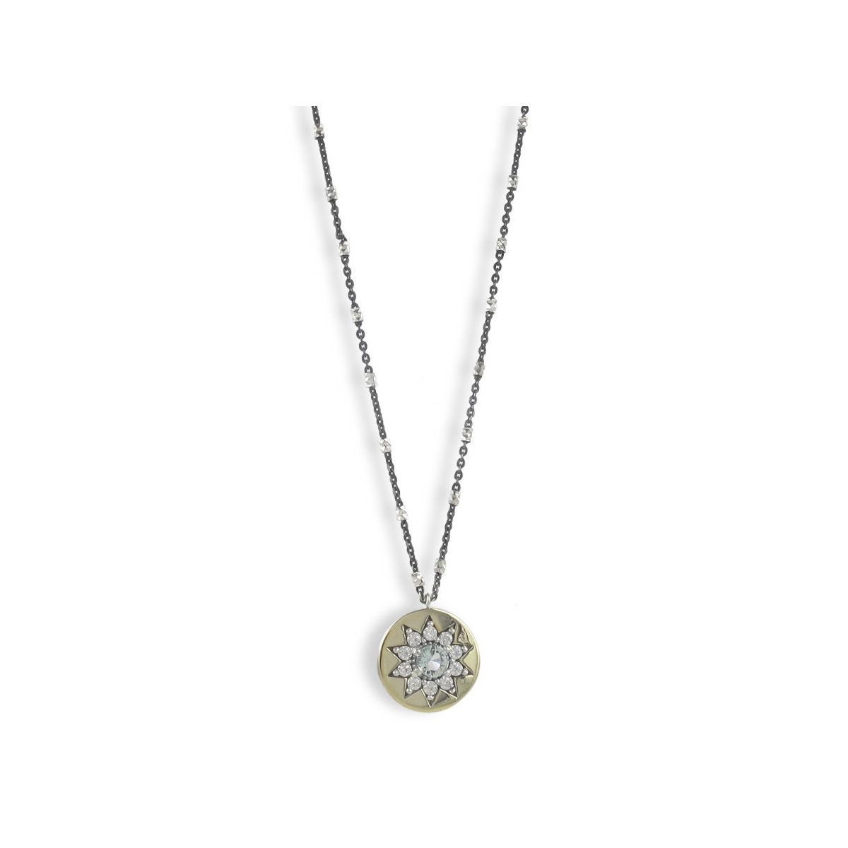 COLLAR PLATA Y ORO ESTRELLA CON PIEDRAS