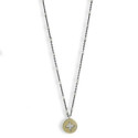 CADENA PLATA COLGANTE FLOR TOPACIOS