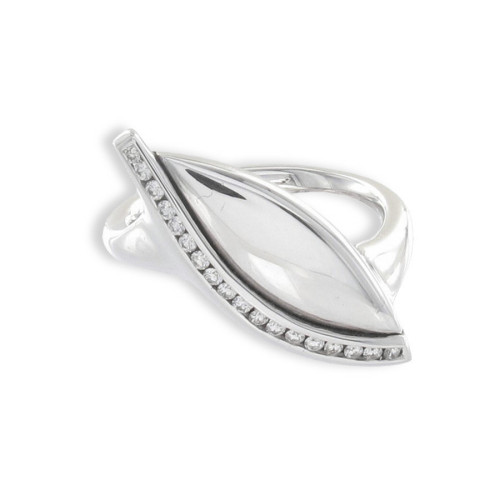 ANILLO FORMA HOJA CON DIAMANTES