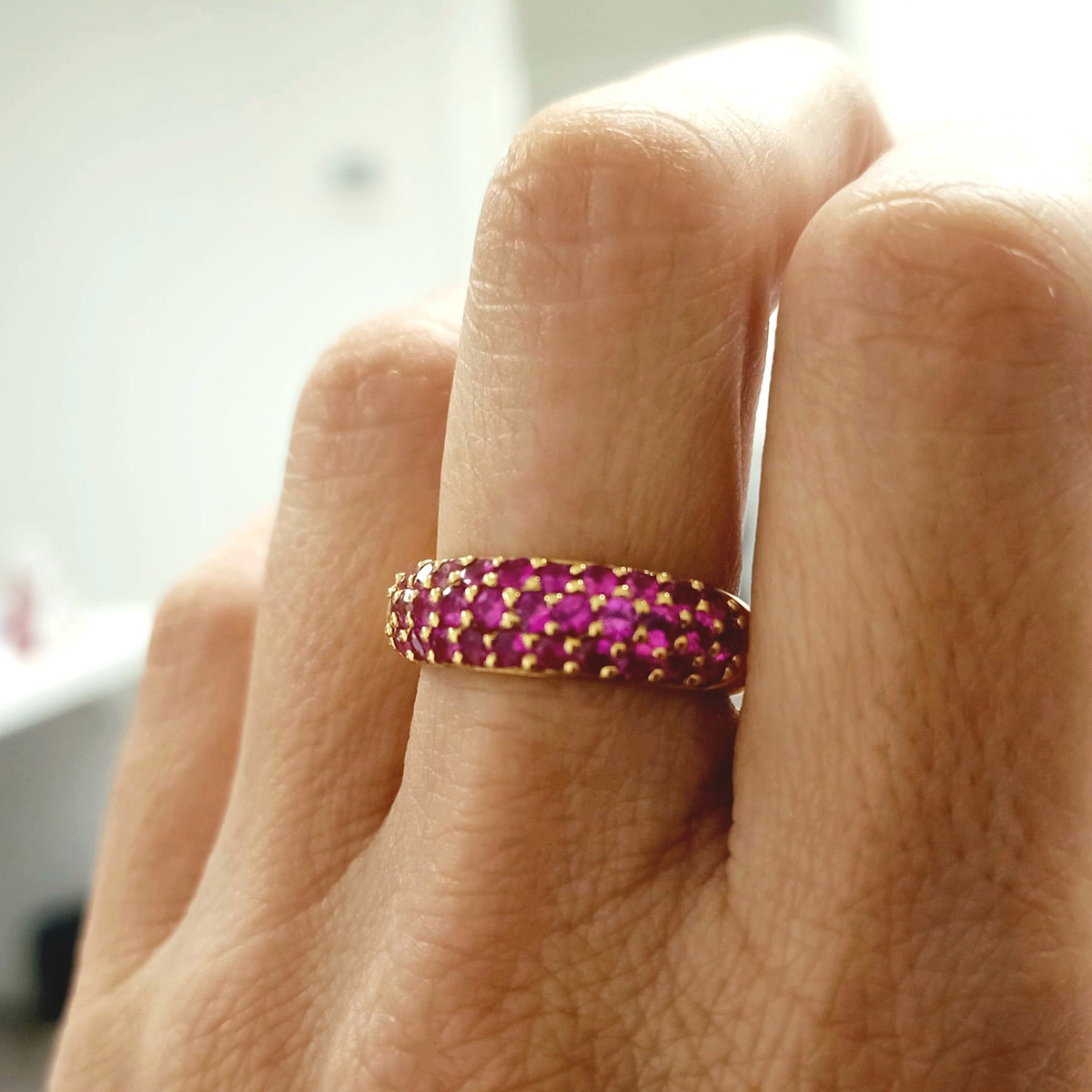 GOLD AND PINK SAPPHIRES RING