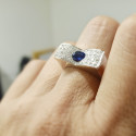 GOLD RING WITH DIAMONDS AND SAPPHIRE