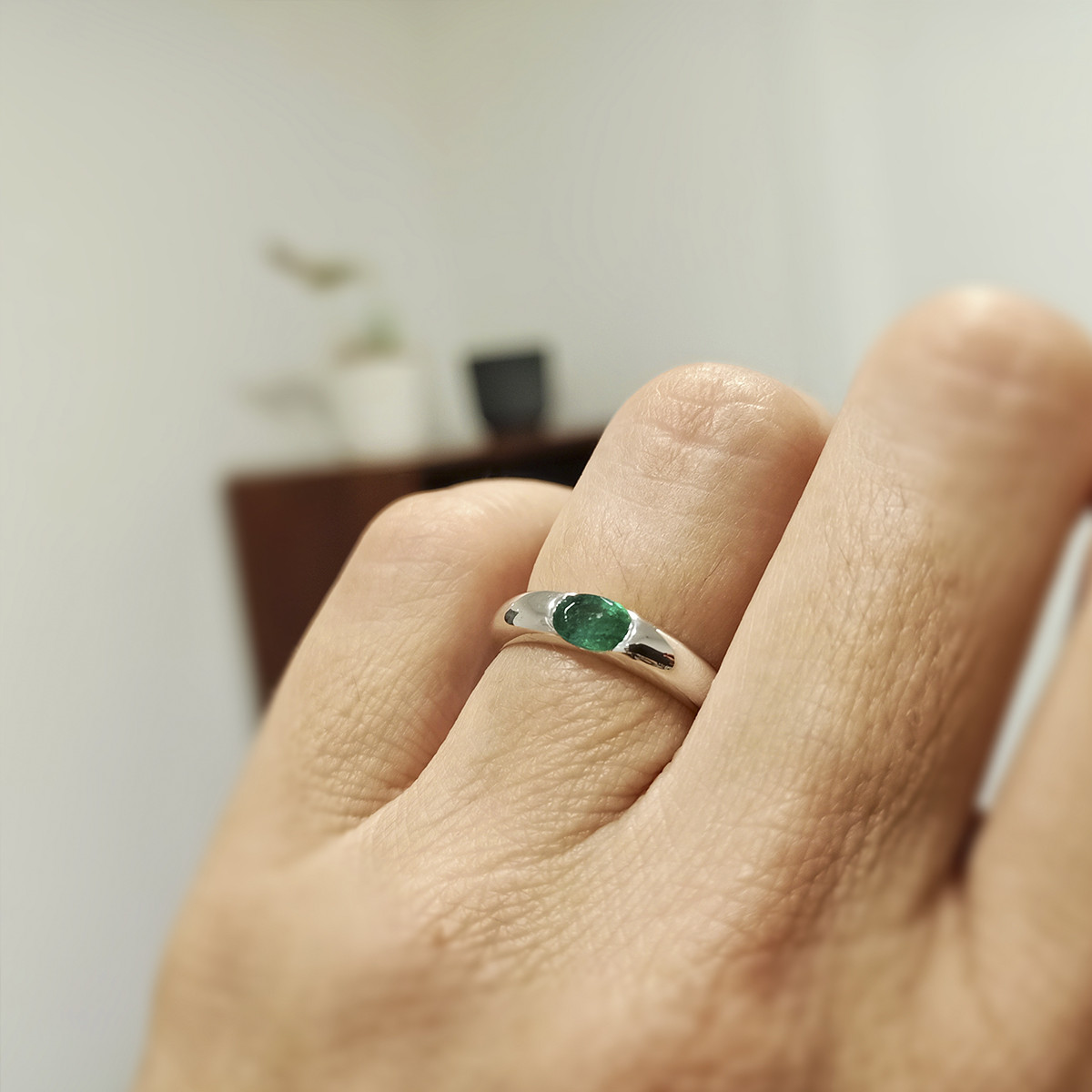 Anillo Disponibilidad Online Esmeralda Oval Zapata Joyeros