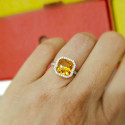 GOLD AND SQUARE CITRINE QUARTZ RING