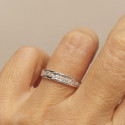 MEDIA ALIANZA DE 12 DIAMANTES EN ORO BLANCO 18K 0,40 CT