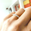 MEDIA ALIANZA DE 7 DIAMANTES EN ORO BLANCO 18K 0,26 CT